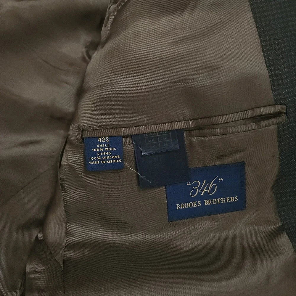 Brooks Brothers 346 Brown Mens 42S Blazer Sports Coat 2 Button‎ Wool